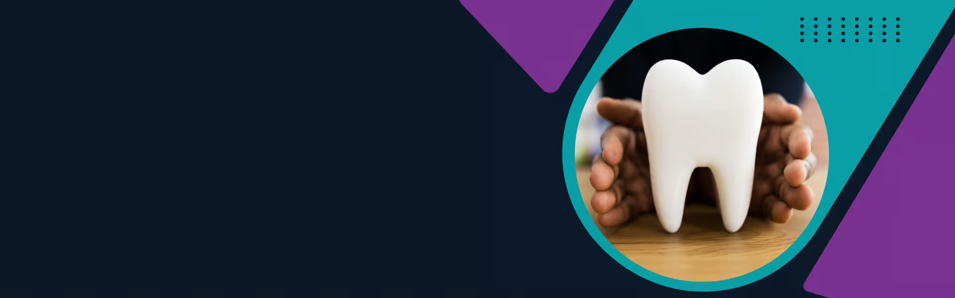 The image features a graphic design with an illustration of a toothbrush and toothpaste tube on the left side, and a magnified view of a tooth with a visible cavity on the right. In the center, there s a small circular icon that appears to be a button or link with text inside it, but the text is not legible in this description. The background has a gradient from light to dark gray, and the overall style suggests a clean and minimalist aesthetic, possibly related to dental hygiene education or promotion.